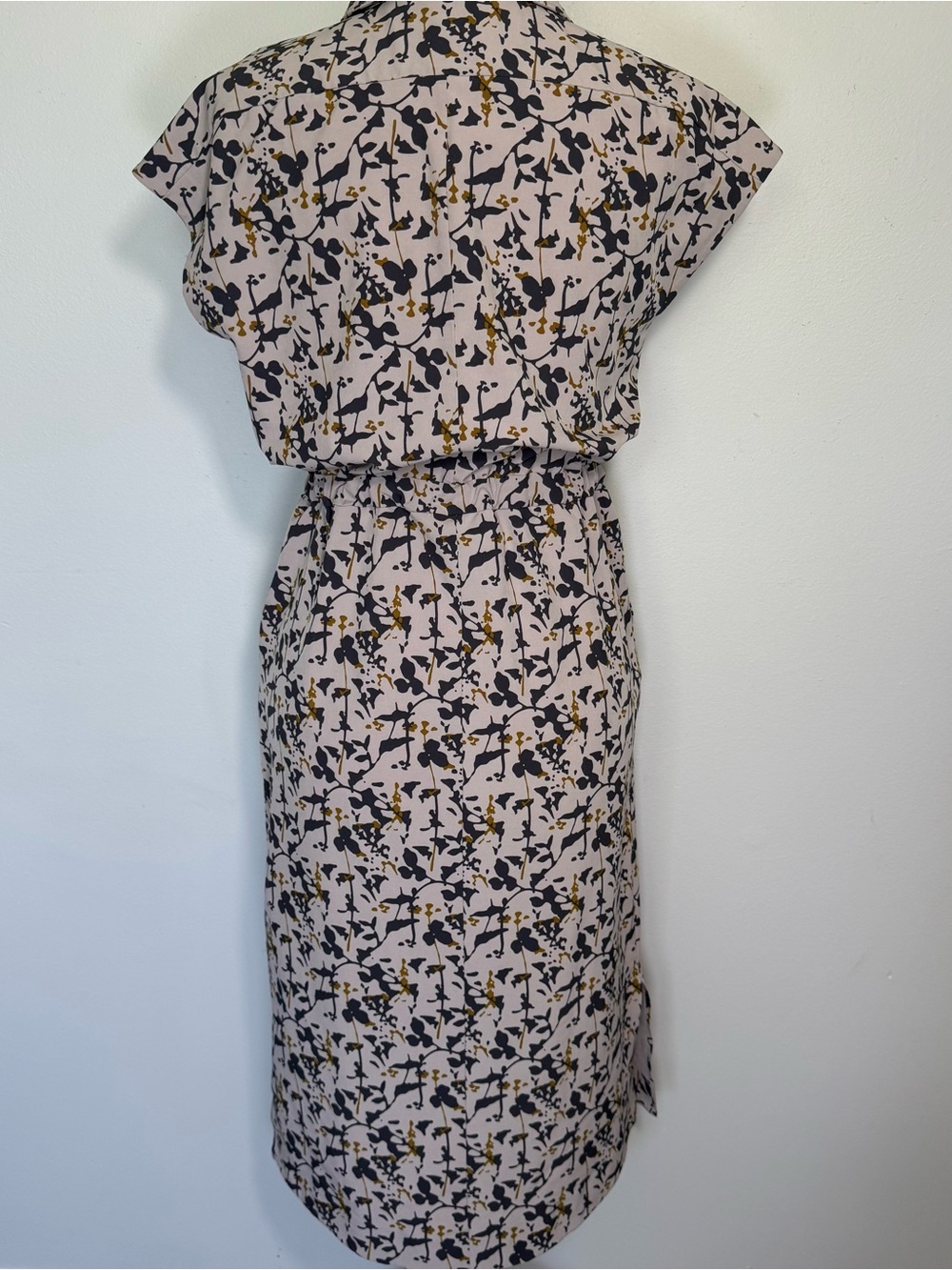 REI Cooperative Floral Print Midi Shirt Dress Drawstring Waist Cap Sleeve XS - Picture 5 of 15